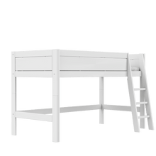 Carica l&#39;immagine nel visualizzatore di Gallery, LIFETIME Kidsrooms Bed White / Standard (16) Semi high bed with slanted ladder
