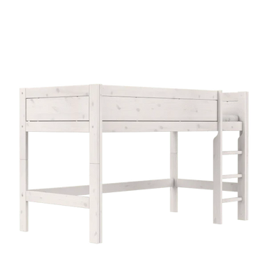 LIFETIME Kidsrooms Bed Whitewash / Standard (16) Mid Sleeper Bed with ladder, 128 cm