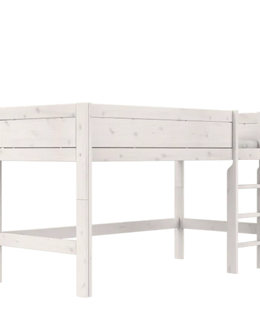 LIFETIME Kidsrooms Bed Whitewash / Standard (16) Mid Sleeper Bed with ladder, 128 cm