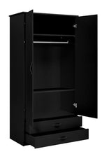 Afbeelding in Gallery-weergave laden, LIFETIME Kidsrooms Cool Kids Furniture Cool kids 2-doors wardrobe - Black Edition
