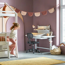 Lade das Bild in den Galerie-Viewer, LIFETIME Kidsrooms Desk White ERGO electric adjustable desk - left flip part
