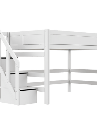 LIFETIME Kidsrooms High Sleeper Bed 152 with Staircase 120x200 cm