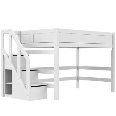 LIFETIME Kidsrooms High Sleeper Bed 152 with Staircase 120x200 cm