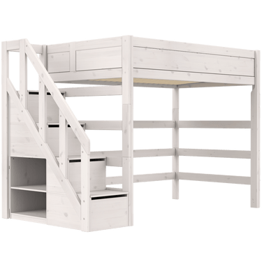 LIFETIME Kidsrooms High Sleeper Bed 177 with Staircase 120x200 cm