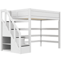 LIFETIME Kidsrooms High Sleeper Bed 177 with Staircase 120x200 cm