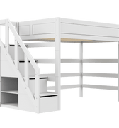 LIFETIME Kidsrooms High Sleeper Bed 177 with Staircase 120x200 cm