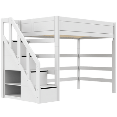 LIFETIME Kidsrooms High Sleeper Bed 177 with Staircase 120x200 cm