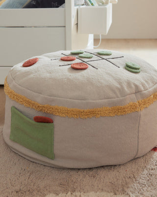 LIFETIME Kidsrooms Pouf Round tic tac toe Pouf - Olympic Dreams