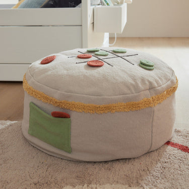 LIFETIME Kidsrooms Pouf Round tic tac toe Pouf - Olympic Dreams