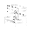 LIFETIME Kidsrooms Rebuild Part White / Top 90 cm / Bottom 120 cm Ladder and parts for family bunkbed