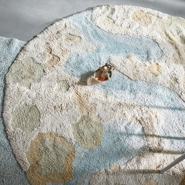LIFETIME Kidsrooms Rug Round Tufted Rug - Canoe Adventure