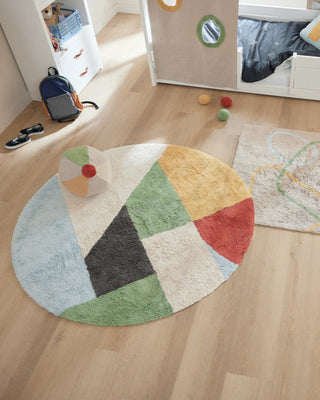 LIFETIME Kidsrooms Rug Round Tufted Rug - Olympic Dreams