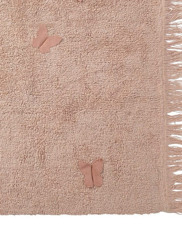 LIFETIME Kidsrooms Rug Soft pink tufted rug - Butterflies