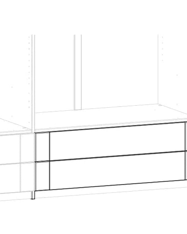 LIFETIME Kidsrooms Wardrobe Build Up & On Wardrobe Unit with 2 Drawers - 100 cm