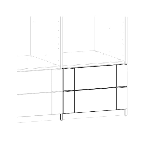 LIFETIME Kidsrooms Wardrobe Build Up & On Wardrobe Unit with 2 Drawers - 50 cm