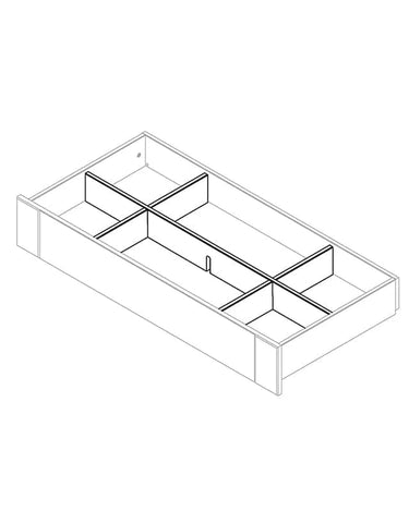 LIFETIME Kidsrooms Wardrobe Whitewash Layout for Wardrobe Drawer - 100 cm