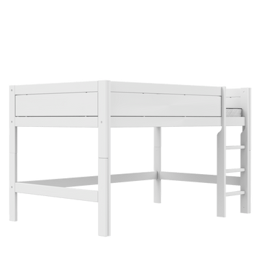 LIFETIME Kidsrooms White / Premium Mid Sleeper Bed with Ladder 120x200 cm