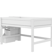 LIFETIME Kidsrooms White / Premium Mid Sleeper Bed with Staircase 120x200 cm