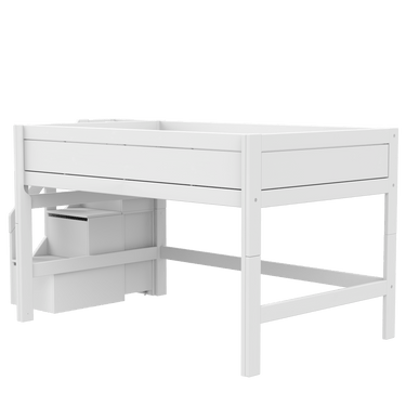 LIFETIME Kidsrooms White / Premium Mid Sleeper Bed with Staircase 120x200 cm