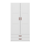 LIFETIME Kidsrooms White Wardrobe with clothes rail and 2 drawers, 100 cm