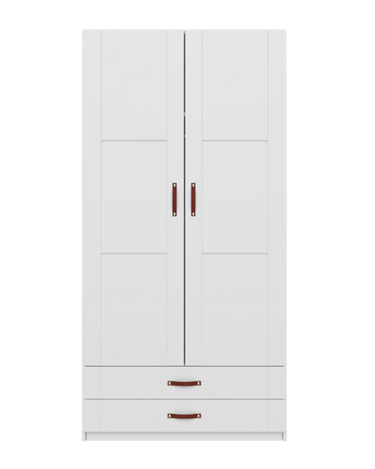 LIFETIME Kidsrooms White Wardrobe with clothes rail and 2 drawers, 100 cm