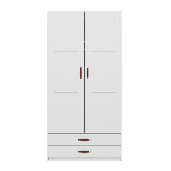 LIFETIME Kidsrooms White Wardrobe with clothes rail and 2 drawers, 100 cm