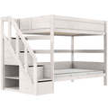 LIFETIME Kidsrooms Whitewash / Premium Bunk Bed with Staircase 120x200 cm