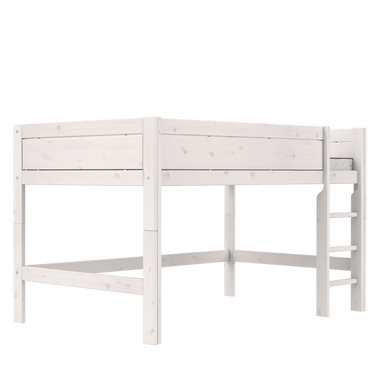 LIFETIME Kidsrooms Whitewash / Premium Mid Sleeper Bed with Ladder 120x200 cm