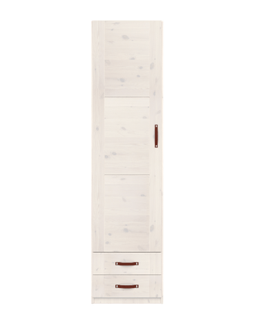 LIFETIME Kidsrooms Whitewash Wardrobe with clothes rail and 2 drawers, 50 cm