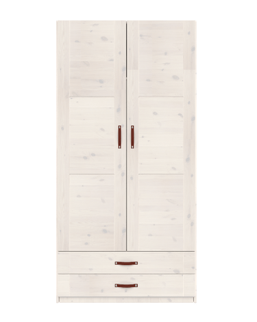 LIFETIME Kidsrooms Whitewash Wardrobe with shelves, clothes rail and drawers, 100 cm