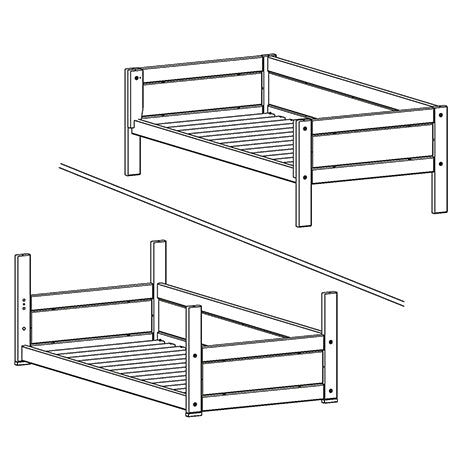 Basic bed for 4-in-1 bed