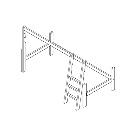 Frame en schuine ladder voor halfhoogslapers