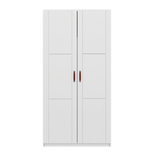Load image into Gallery viewer, Wardrobe with 2 doors, shelves and hanging bar, 100 cm
