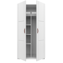 Load image into Gallery viewer, Wardrobe with shelves and clothes rail, 100 cm
