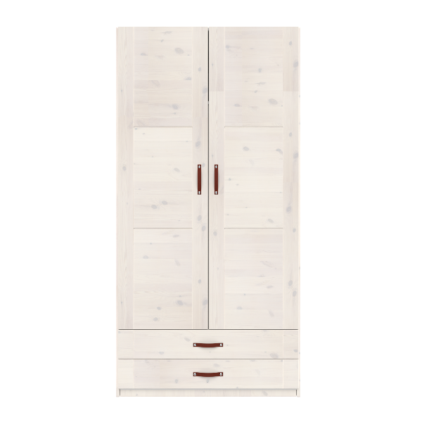 Wardrobe with 2 doors, shelves and drawers, 100 cm