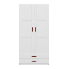 Load image into Gallery viewer, Wardrobe with 2 doors, shelves and drawers, 100 cm
