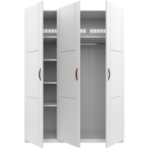 Load image into Gallery viewer, Wardrobe with 3 doors, shelves and hanging rail, 150 cm
