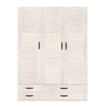 Charger l&#39;image dans la galerie, Armoire avec 3 portes, étagères, penderie et tiroirs, 150 cm
