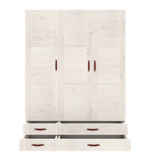 Load image into Gallery viewer, Wardrobe with 3 doors, shelves, hanging rail and drawers, 150 cm
