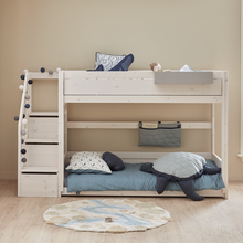 Load image into Gallery viewer, Low bunk bed with stepladder
