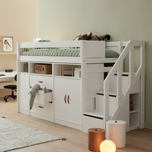 Load image into Gallery viewer, ALL-IN-ONE low loft bed with stepladder 152 cm - Breeze
