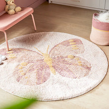 Load image into Gallery viewer, Round tufted rug - Butterflies
