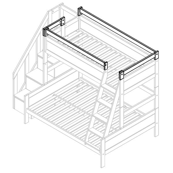 LIFETIME Kidsrooms Bed accessory White Safety Guard with front and side opening for Family Bed