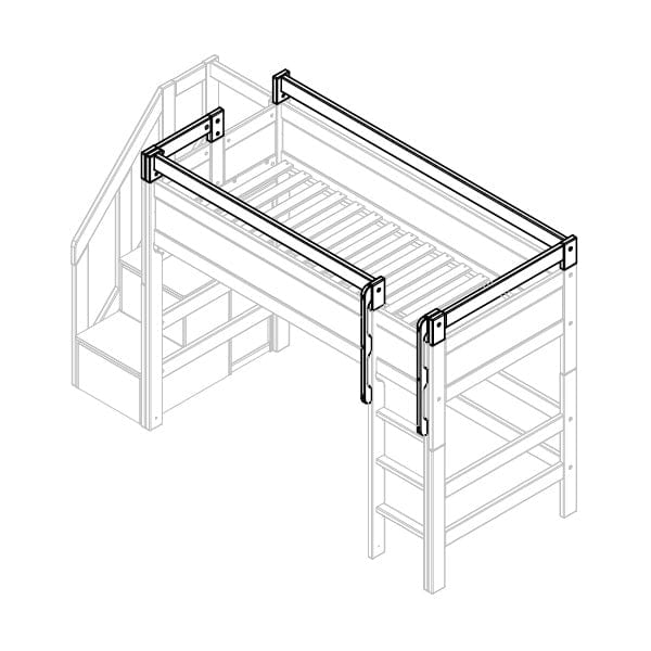 LIFETIME Kidsrooms Bed accessory White Safety Guard with front and side opening for straight ladder