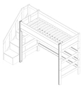 LIFETIME Kidsrooms Rebuild Part White Parts for high bed with entrance