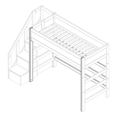 LIFETIME Kidsrooms Rebuild Part White Parts for high bed with entrance