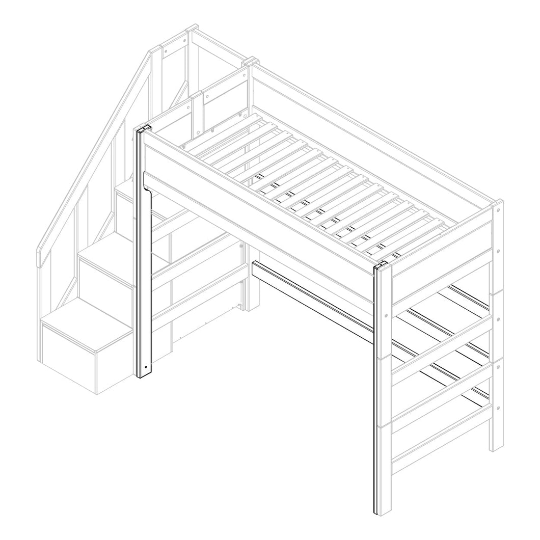 LIFETIME Kidsrooms Rebuild Part White Parts for high bed with entrance