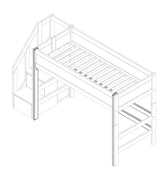 LIFETIME Kidsrooms Rebuild Part White Parts for low loft bed with entrance