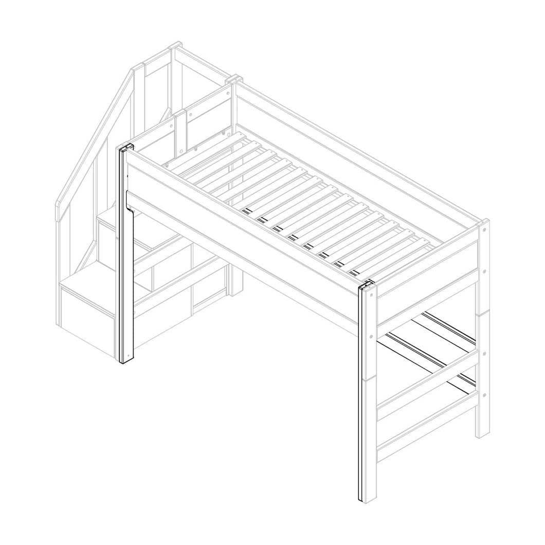 LIFETIME Kidsrooms Rebuild Part White Parts for low loft bed with entrance