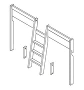 LIFETIME Kidsrooms Rebuild Part White Slanted ladder, fronts and parts for 4-in-1 beds